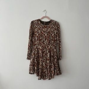 H&M Dark Floral Long Sleeve Dress